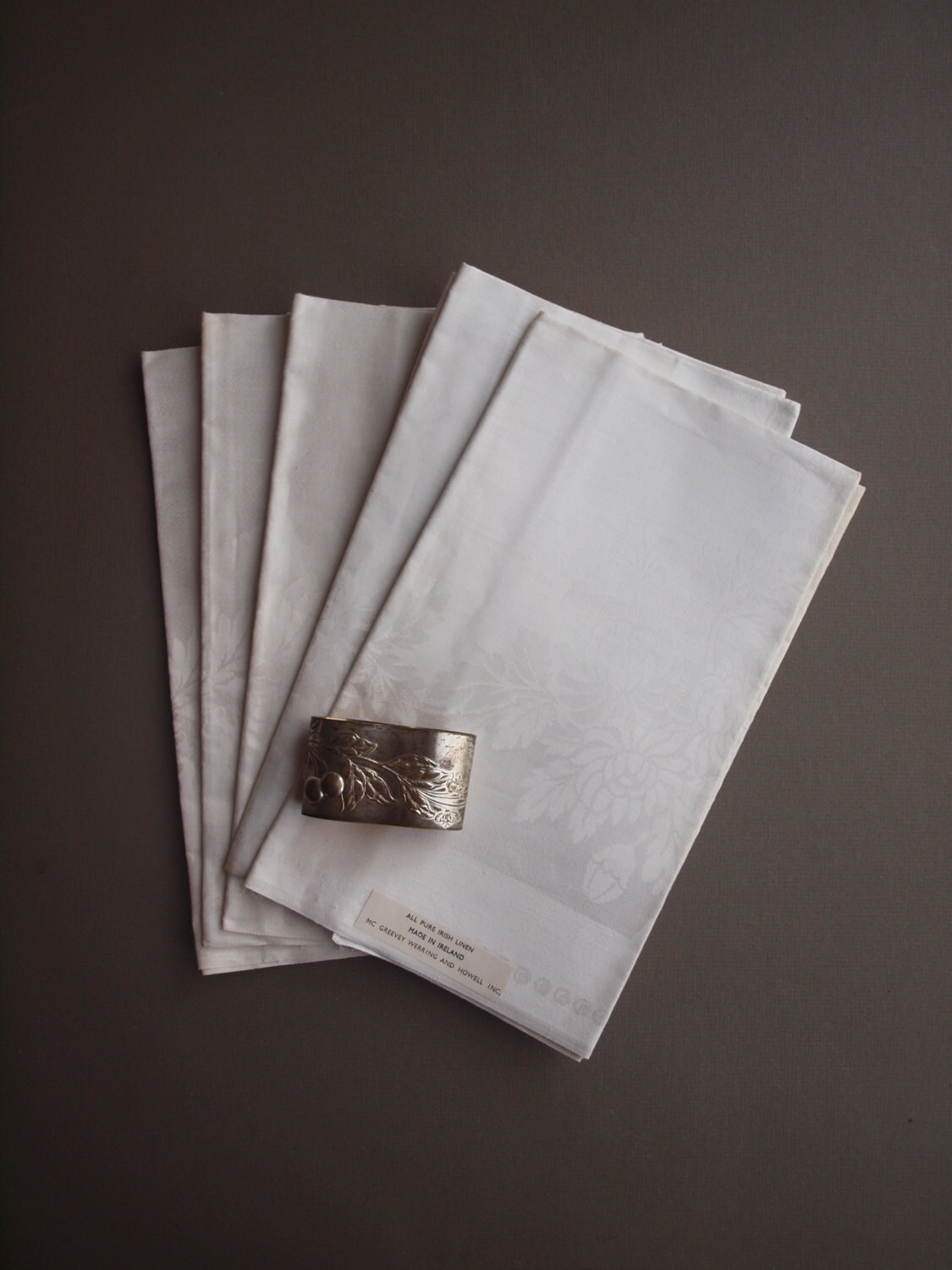 Irish linen napkins set of 6 linen double damask chrysanthemum