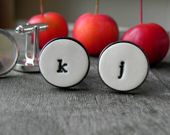 Personalized Cuff Links Wedding Monogrammed Lower Case Cuff Links Father of the Bride Gift Groom Best Man Groomsmen Custom Cuff Links