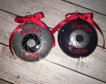 Santa Cam Ornament- Silver or Black