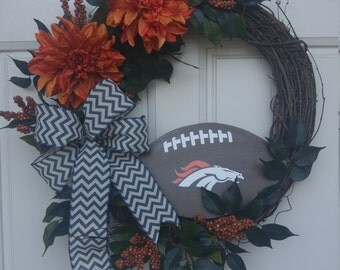 Denver Broncos Wreath, Bronco Wreath,Denver Football Wreath, Denver Broncos , NFL Wreath