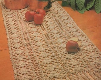 Vintage Crochet Runner Pattern "Fringe Benefit" - from Crochet Fantasy, January 1989