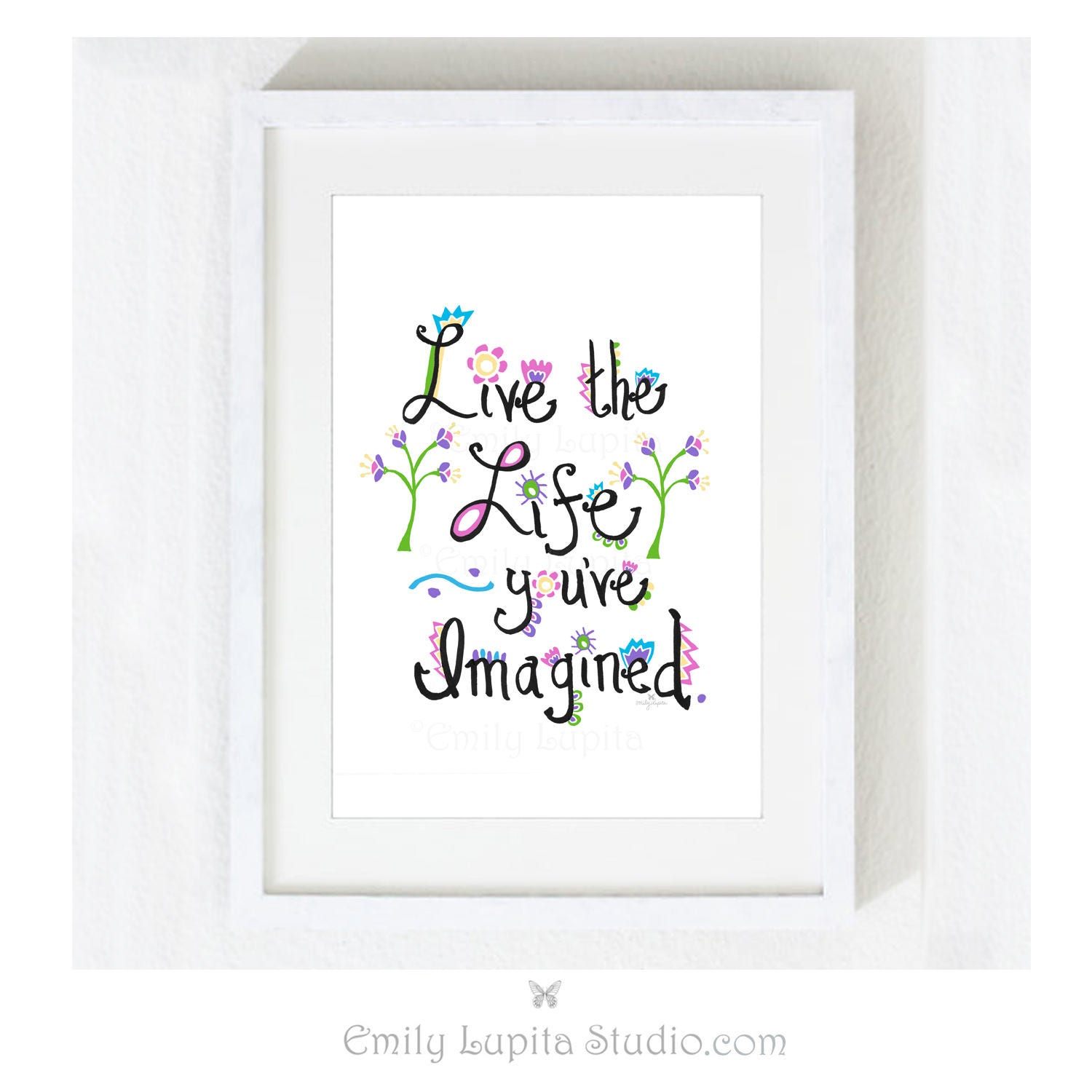 Inspirational Quote "Live the Life You ve Imagined" Motivational Spiritual Dream Big Yoga Meditation Graduation Print at Home Artwork