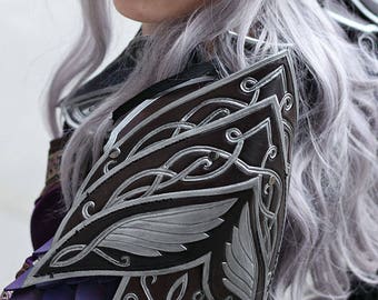 Elf Leather shoulder armor,fantasy,larp,larping,larper,larps,armor,armour,costume,lotr,elven,elves,fantastique,cosplay,cuir,armure