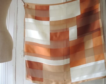 Vintage silk scarf Jones New York partially sheer neutral colors 21 x 21 inches