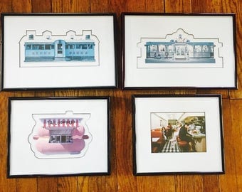 Vintage Retro Diner Photographs from Herman Miller Office Skees (Torington, CT), Tail O the Pup (LA, CA) and Pals (Mahwah, New Jersey)