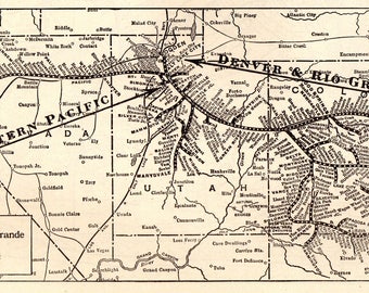 1923 CHICAGO Great WESTERN RAILROAD Map Antique 1920s Railway