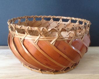 woven rattan planter basket