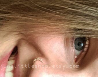 Gold Nose Ring, Indian Nose Ring, wire wrapped nose ring, Piercing jewelry, Nose Hoop, piercing nose, nose ring, Gold filled Nose Ring