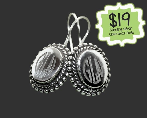 CLEARANCE SALE | Personalized 925 Sterling Silver Oval Framed Earrings | Monogram Earrings | Gifts for Friends | Korena Loves