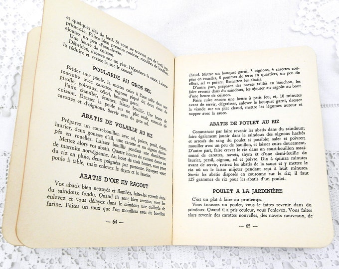 1940s French Cook Book " La Cuisine d'Aujourd'hui" by Gaston Derys Written in French, Cuisine, France, Retro, Home, Vintage, Cooking, Cook
