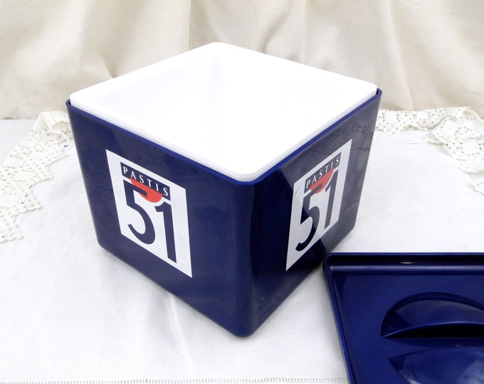 Vintage Blue Pastis 51 Ice Bucket, Ice Cube Holder, French Design, Retro, Vintage, Man Cave, Decor, Bar, Bistro, Barware, Ricard, France Vintage Blue Pastis 51 Ice Bucket, Ice Cube Holder, French Design, Retro, Vintage, Man Cave, Decor, Bar, Bistro, Barware, Ricard, France