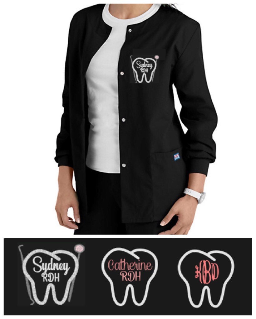 custom embroidered scrub jackets