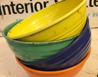 Vintage Fiesta Go Along Metal Popcorn Bowls- Free Shipping