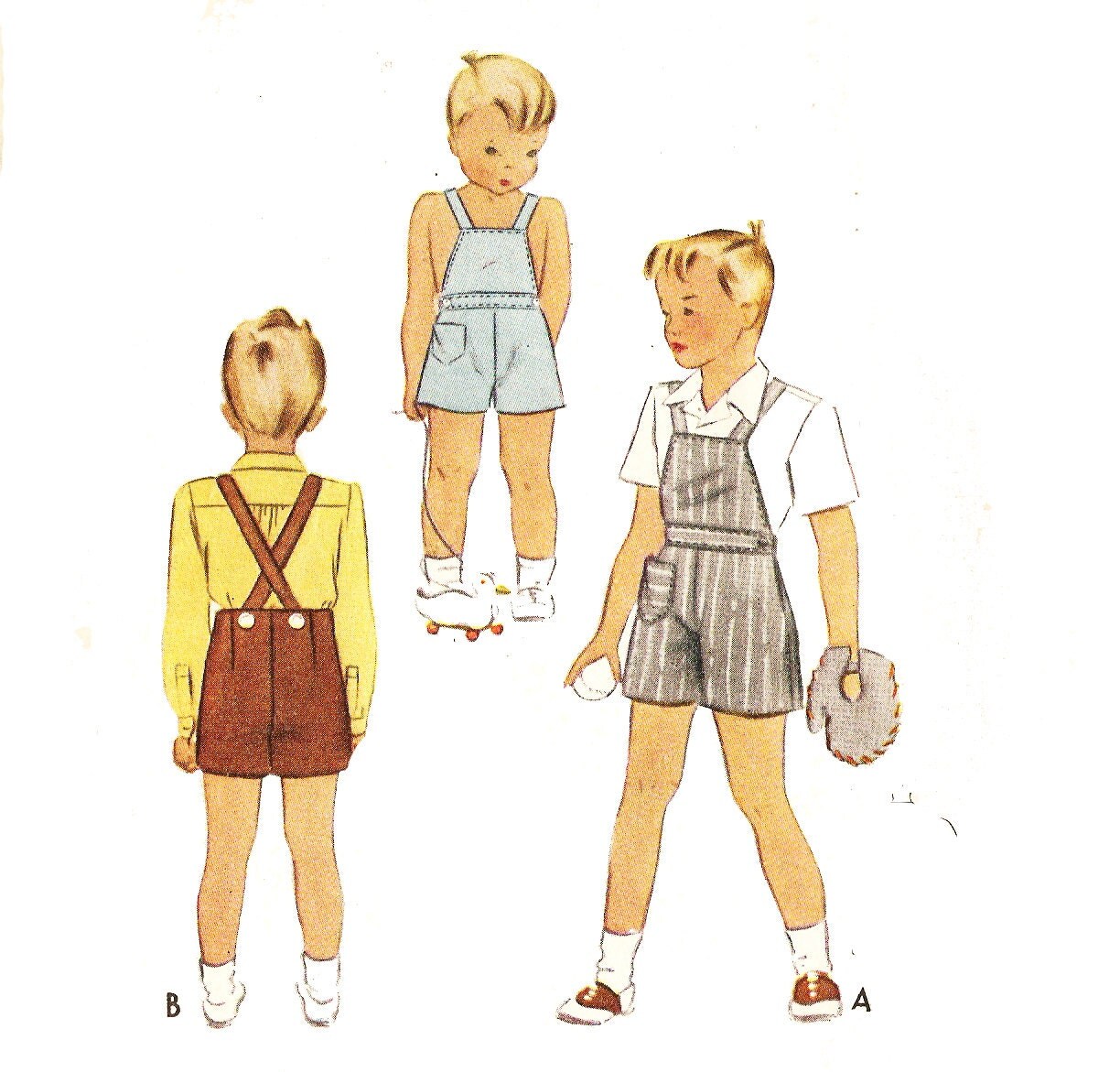 McCall 4138 Boys' Vintage 1940s Playsuit And Shirt Sewing