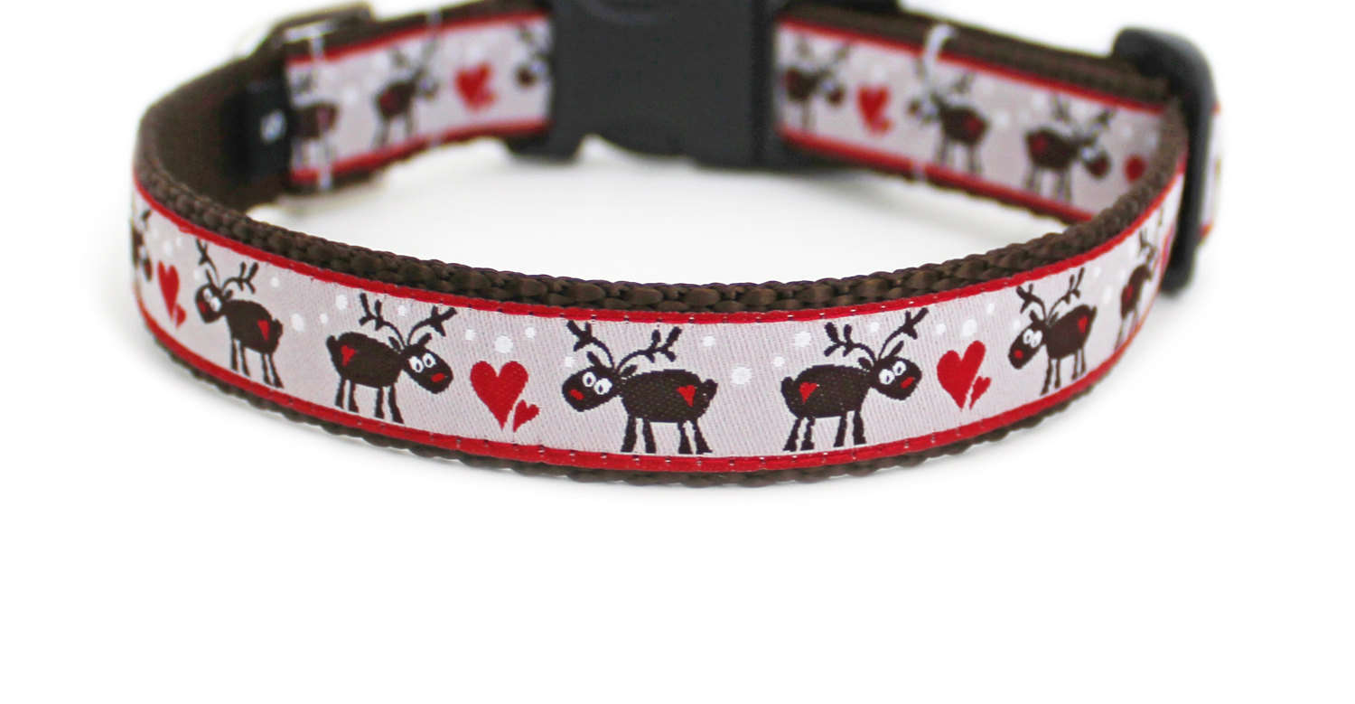 Christmas Dog Collar Reindeer Cute Dog Collar for Boys or