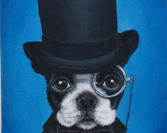Boston Terrier Painting