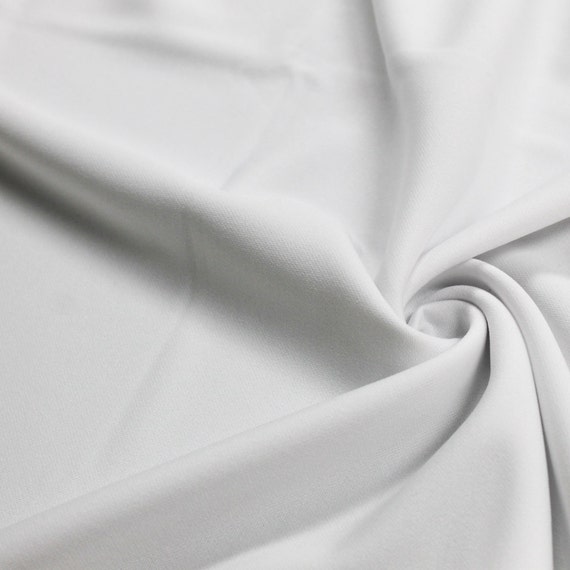 White 60'' Solid Stretch Scuba Knit Fabric by the Yard