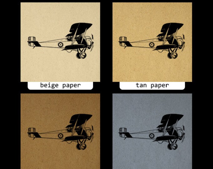 Printable Airplane Art Digital Vintage Biplane Plane Graphic Art Antique Airplane Image Plane Download Clip Art Jpg Png Eps HQ 300dpi No.130