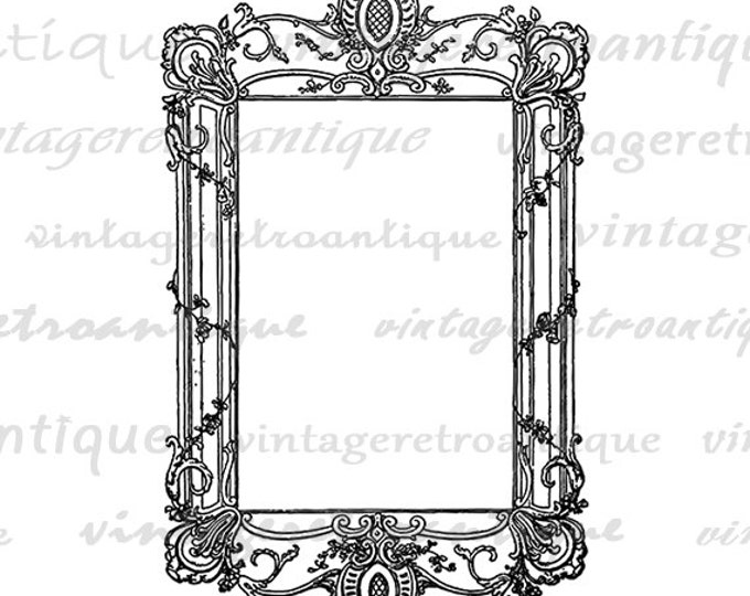 Printable Graphic Elegant Frame Digital Antique Classic Ornate Border Image Download Jpg Png Eps HQ 300dpi No.3568