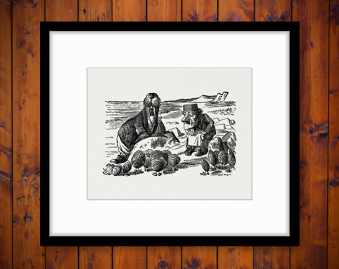 The Time Has Come the Walrus Said Printable Graphic Image Alice in Wonderland Digital Download Antique Clip Art HQ 300dpi No.232