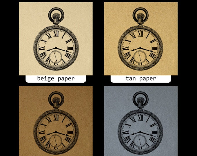 Engraved Pocket Watch Image Digital Graphic Download Printable Antique Clip Art Jpg Png Eps HQ 300dpi No.1841