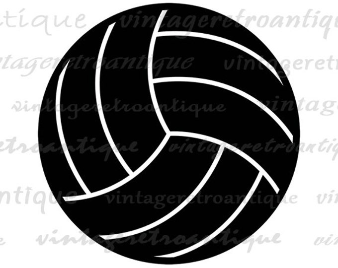 Digital Printable Volleyball Image Sports Graphic Volleyball Download Vintage Clip Art Jpg Png Eps HQ 300dpi No.4541