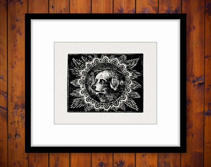 Digital Antique Dog Image Graphic Illustration Printable Download Vintage Clip Art Jpg Png Eps HQ 300dpi No.1464