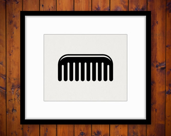 Printable Image Comb Digital Comb Icon Graphic Salon Barber Hairdresser Download Vintage Clip Art Jpg Png Eps HQ 300dpi No.4425