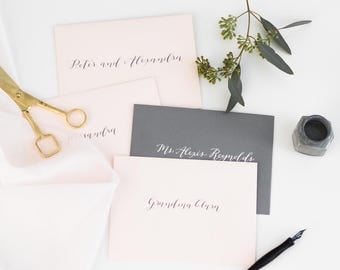 Wedding Calligraphy Envelope Addressing, Hand Lettered-Copperplate Style Script