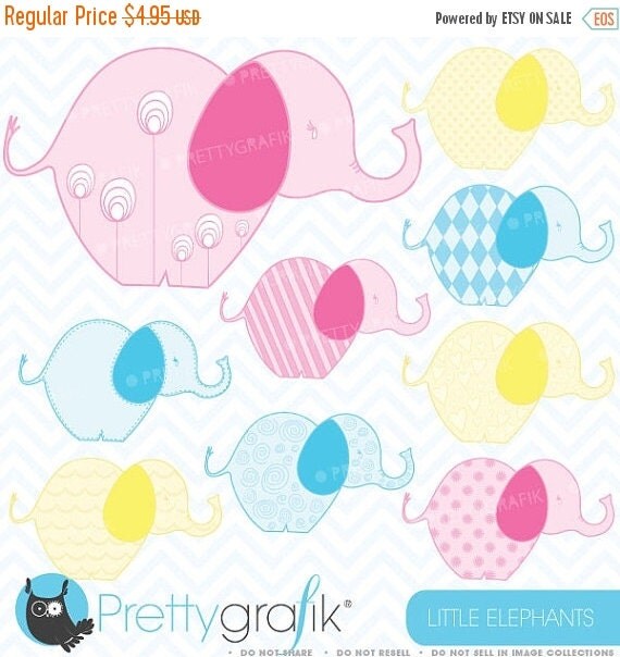 80% OFF SALE elephant clipart commercial use, vector graphics, digital clip art, digital images - CL375 Il_570xn