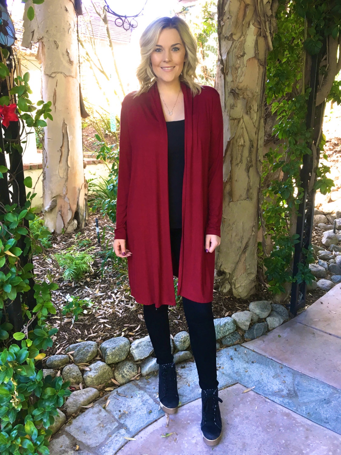 Maxi Cardigan RED Cardigan Long Cardigan Women's