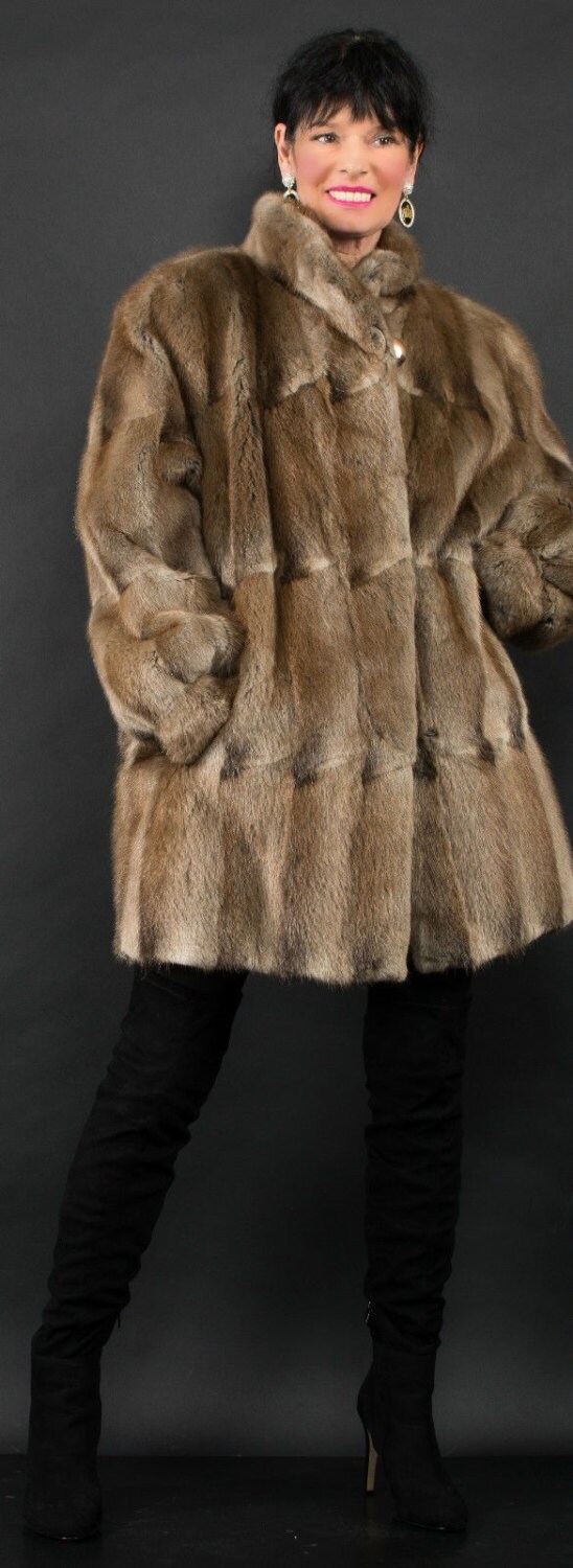Sheared Musquash Fur Jacket N Furs Online Vintage Musquash Fur Coat 2 37 00 Of 3