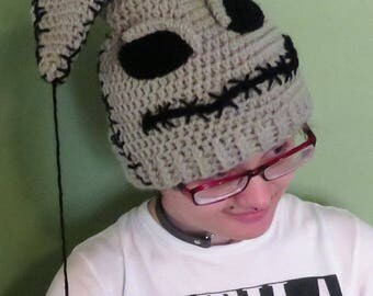 Crochet Nightmare Before Christmas Inspired Oogie Boogie Hat teen/adult size. This is complete and ready to ship