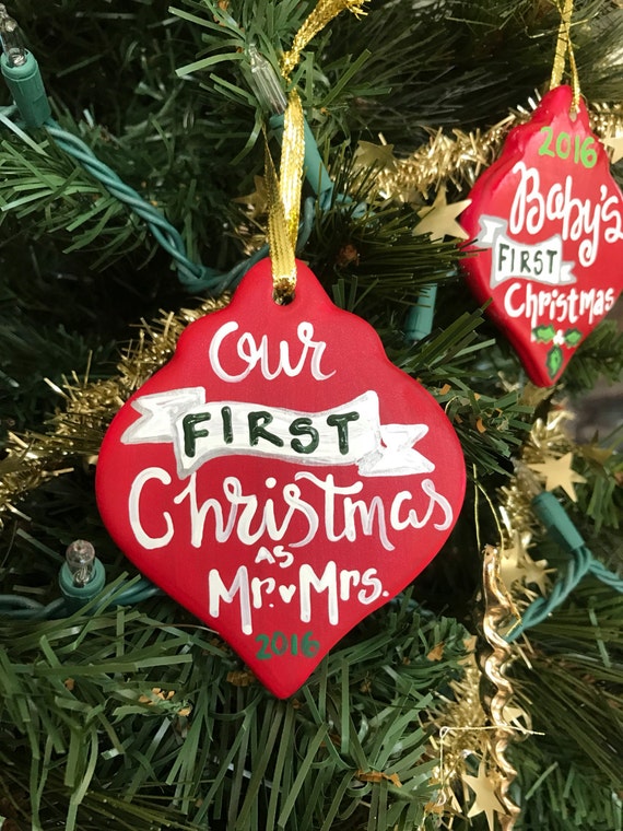 Newlywed Christmas Ornament. Wedding Ornament. First Christmas