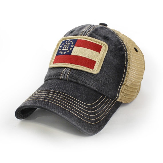 Flag Patch Trucker Hat Black