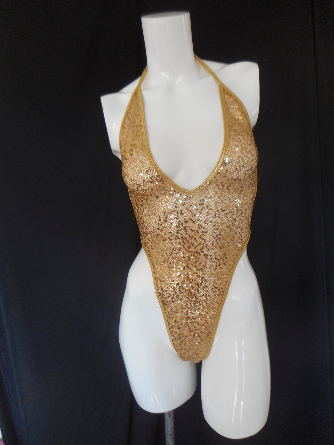 gold sequin one piece