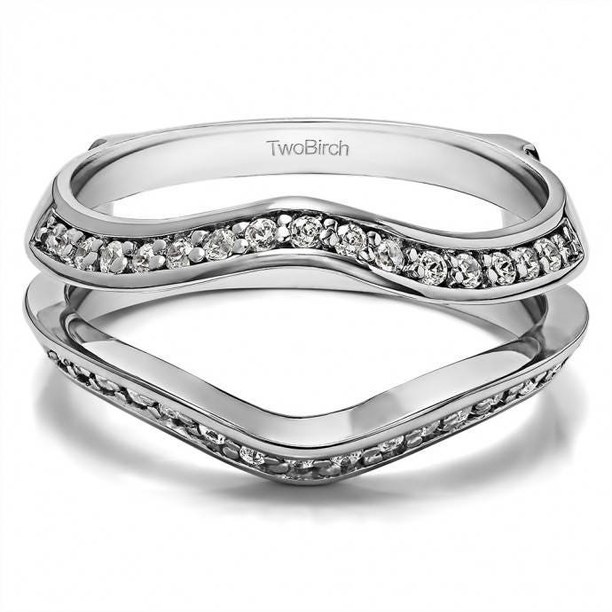 Open Classic Wedding Band Enhancer Sterling Silver Ring