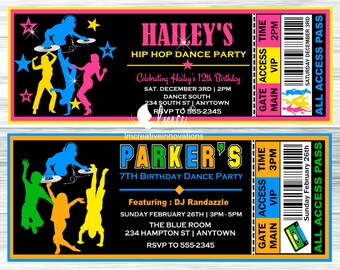 Hip Hop Dance Birthday Party Invitations 7