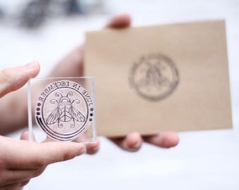 Custom Rubber Stamp - 4 x 4 Inches + Design Work
