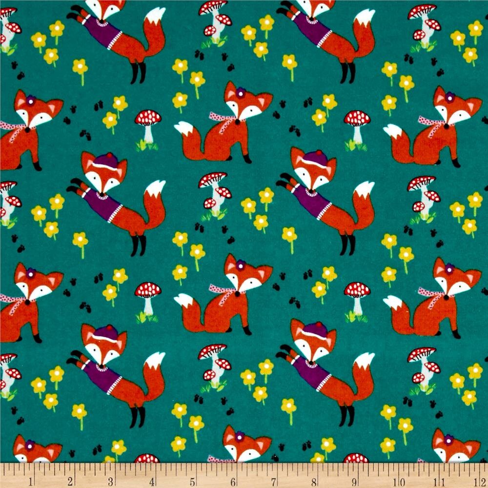 Woodland Fabric by the Yard Fox Nursery Flannel Quilting