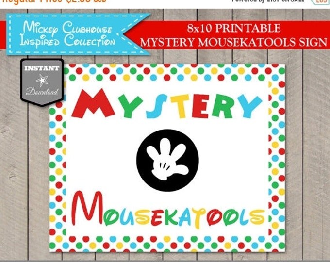 SALE INSTANT DOWNLOAD Mouse Clubhouse 8x10 Mystery Mousekatools Party Sign/ Printable / Clubhouse Collection / Item #612