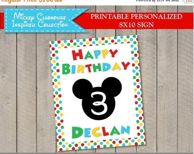 SALE PERSONALIZED Mouse Clubhouse 8x10 Personalized Happy Birthday Sign / Includes Name & Age / Mouse Clubhouse Collection / Item #1681