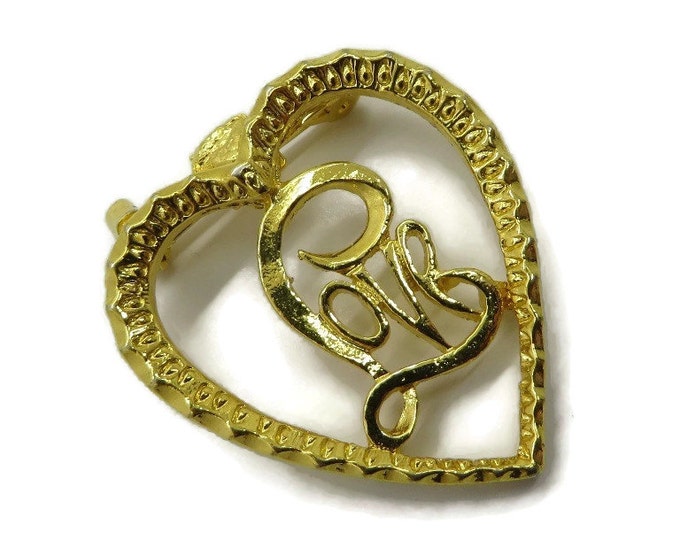 Heart Pin, Vintage Gerry's Love Heart Gold Tone Brooch Pin, Perfect Gift, Gift Box