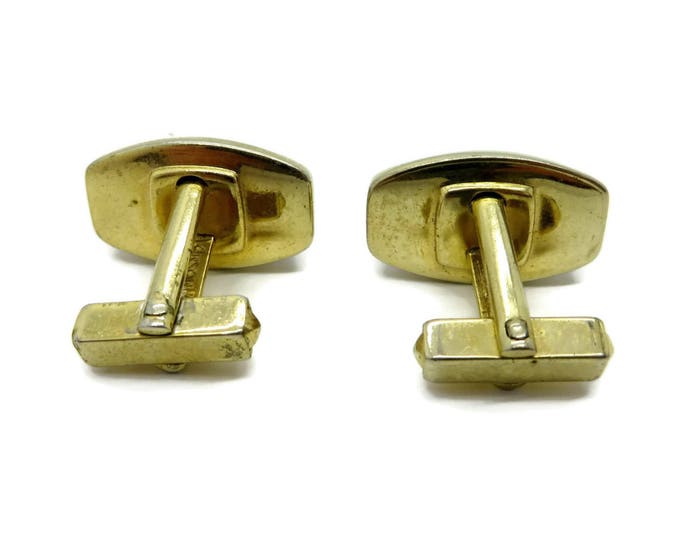 Cobalt Blue Cufflinks, Vintage Men's Gold Tone Cuff Links, Men's Suit Accessory Gift Idea