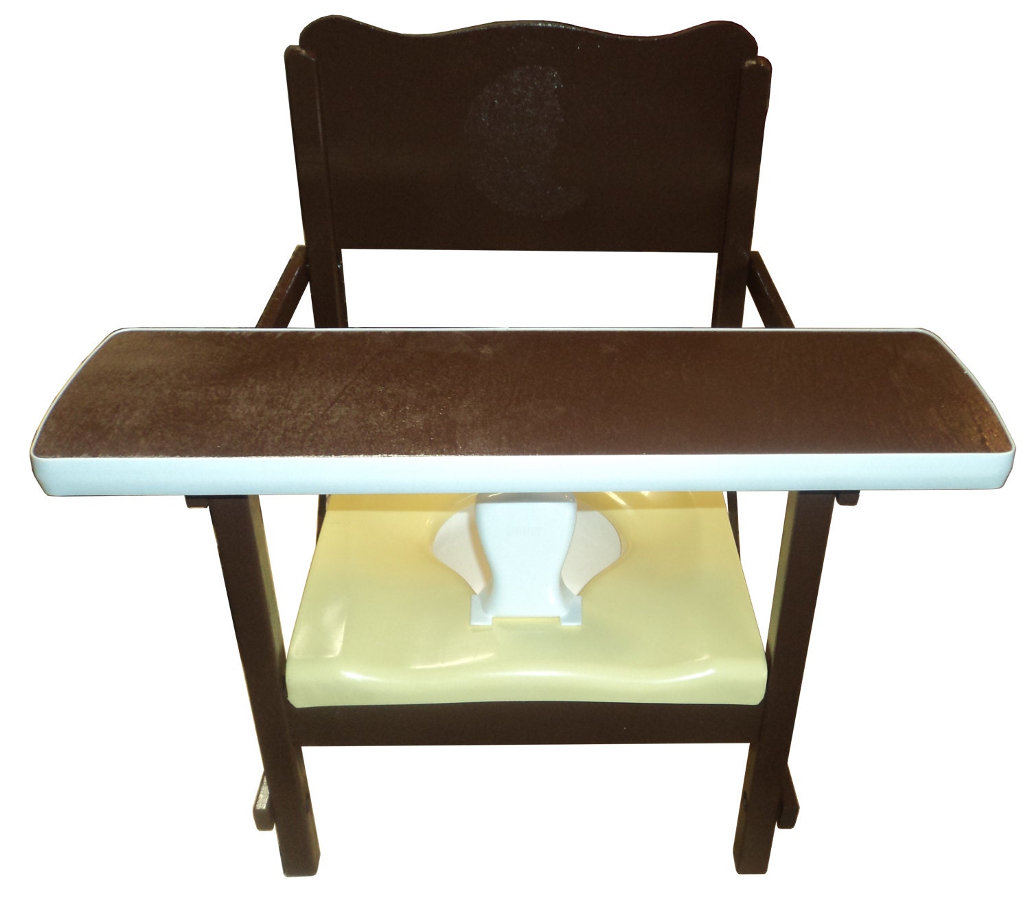 Wooden potty chair with tray old fashioned by 1950sPottyChairs