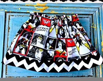 girls wonder woman skirt 2T 3T 4T 5T 4/5 6/6X 7/8 10/12 14/16 ready to ship