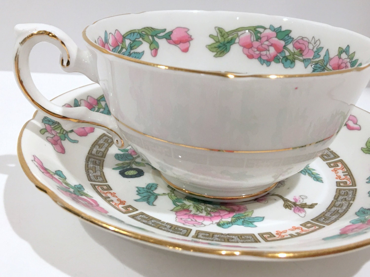 Royal Grafton Tea Cup and Saucer, Tree of Life Pattern, English Bone