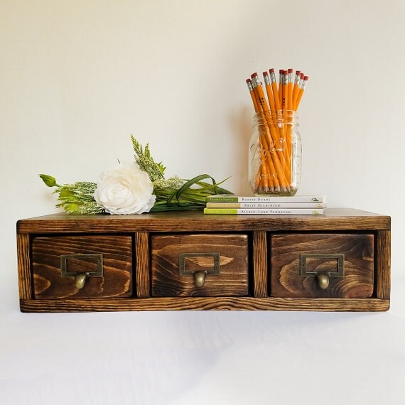 Rustic Library Card Holder Desk Organizer Rustic office decor