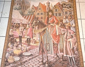 Tapisserie Murale Extra Large - Ville Médiévale Fantasy - Tissu Décor Jeu De Rôle, Fond Décors