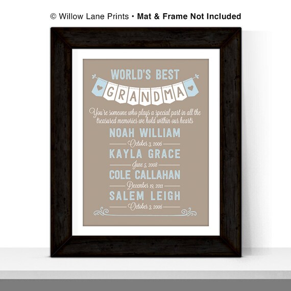 Mothers Day For Grandma Worlds Best Grandmother Personalized Il 570xn